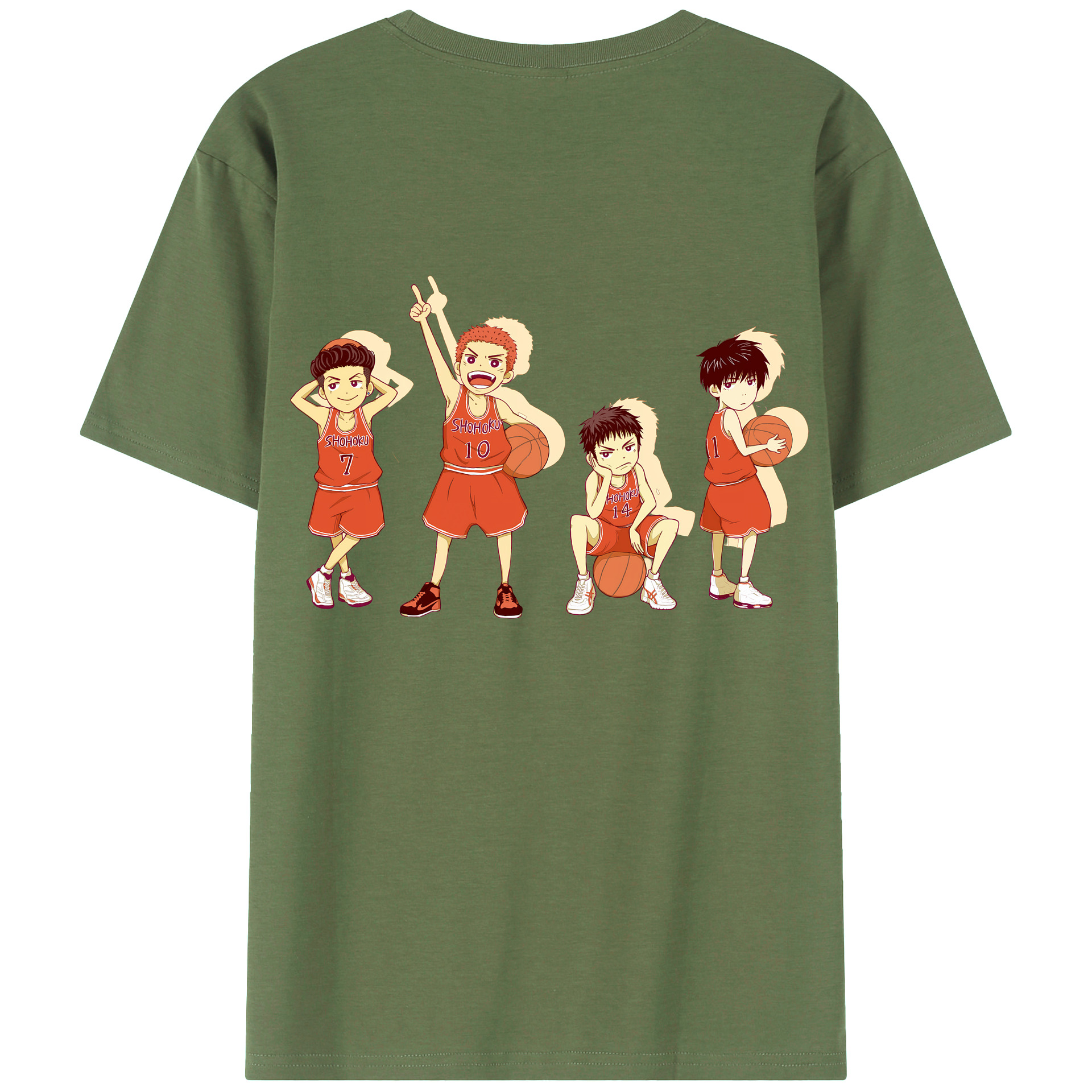 （画像用） SLAM DUNK／スラムダンク 綿100％ メンズ半袖Tシャツ（バックプリント） 通気性